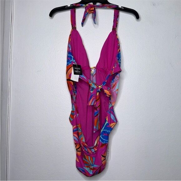 Bar Ill Paradise In The Palms Cowl Neck
One-Piece Swimsuit Magic Magenta Medium - Picture 3 of 12